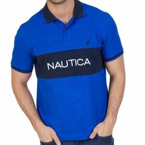 Nautica Men's Royal Blue Polo Shirt – Classic Nautical Style, NWT, Size M
